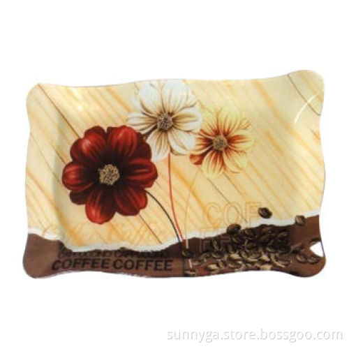 Rectangle Glass Plate for Fruit, Food, Candy, Available in Various Designs and Sizes